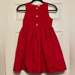 Osh Kosh B’Gosh red girls sleeveless button front zip July 4th Christmas dress
